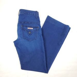 Hudson Mid Rise Wide Leg Stretch Blue Jeans 26 Style WM305DJM Cut A04889